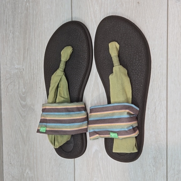 Sanuk Women Yoga Slingback Sandals Flats shoes sz 8 - Picture 3 of 9